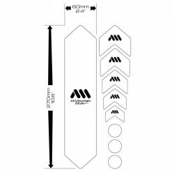 All-mountain-style ALL MOUNTAIN STYLE ZOO Adhesive Frame Protection -Fahrradausrüstung Verkäufe 600x600 116721 ams frameguard dimensions add2